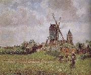 Camille Pissarro Belgium, a large windmill oil